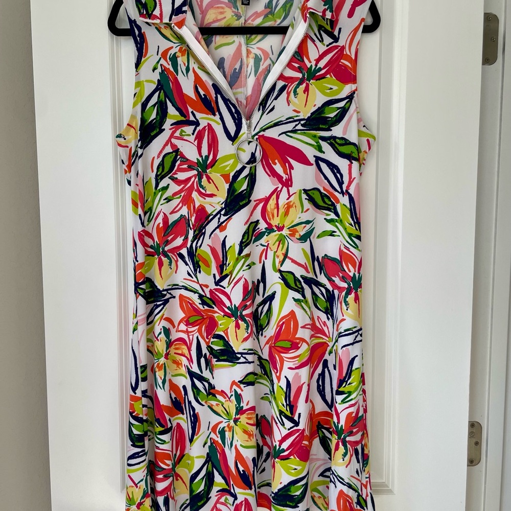 MSK Multicolor Floral Zip-Up Dress